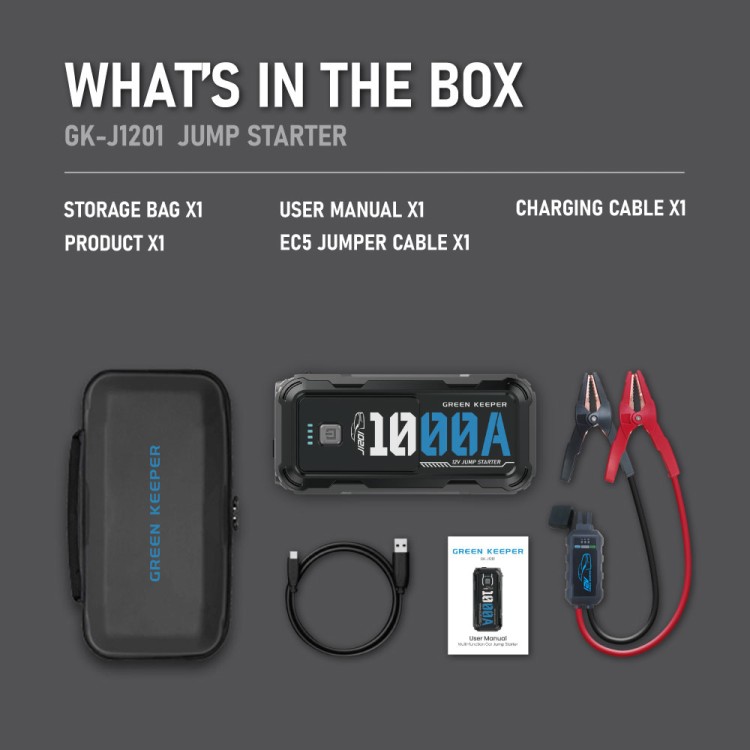 Booster GK-J1201 Portable Jump Starter 1000A- ca